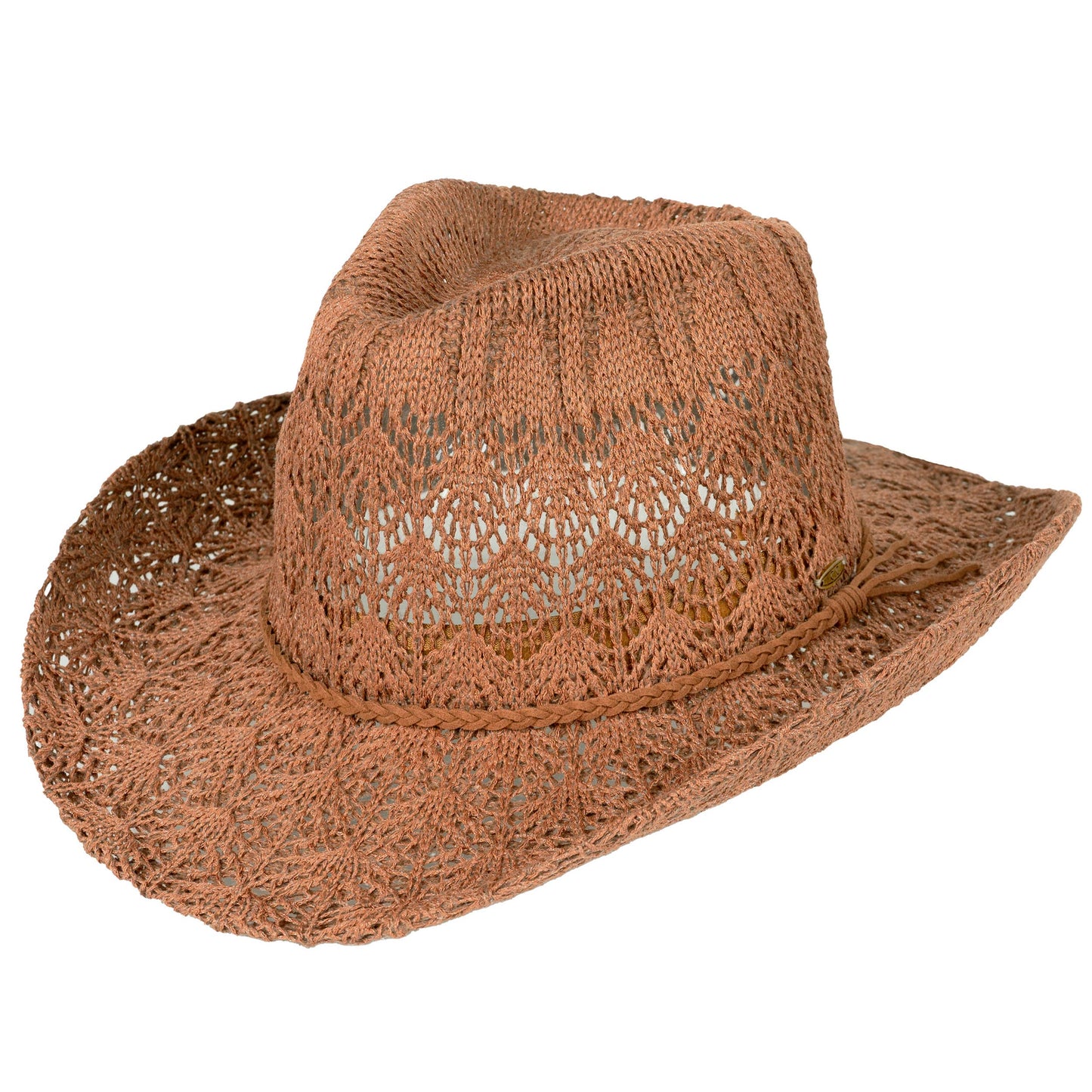 C.C Horseshoe Lace Knitting Cowboy Hat