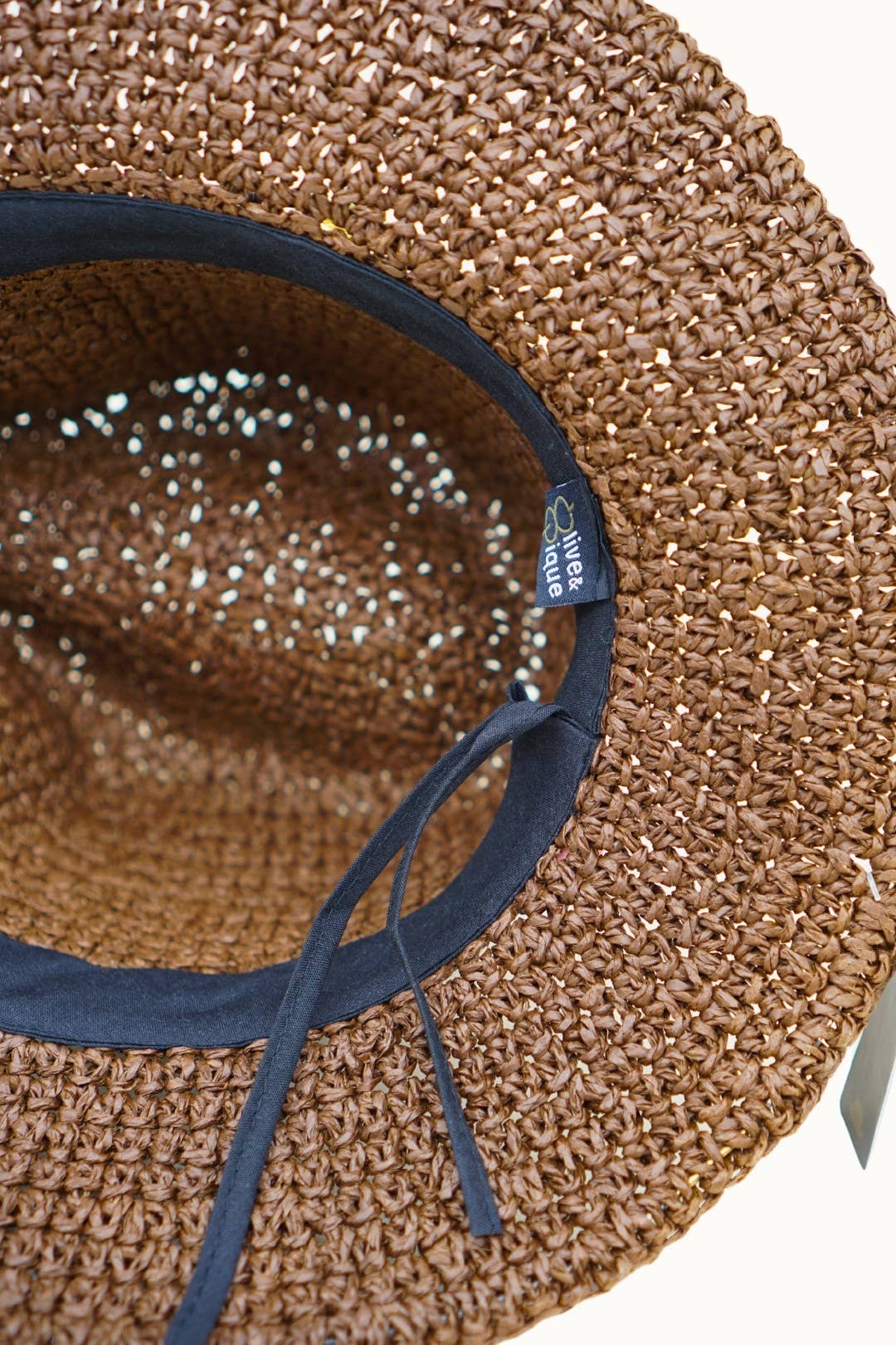 Paper Straw Crochet Packable Fedora, Adjustable
