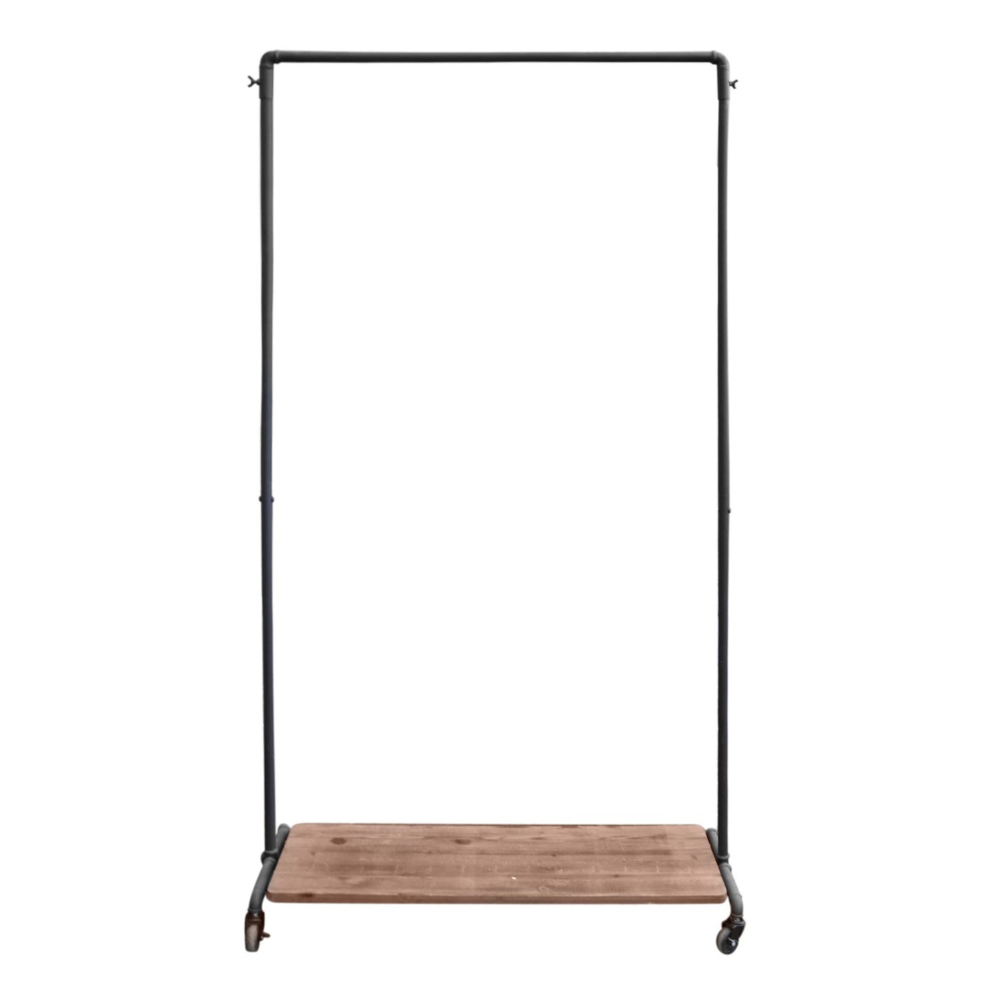 Metal Garment Racks with Wood Shelf and Lockable Wheels