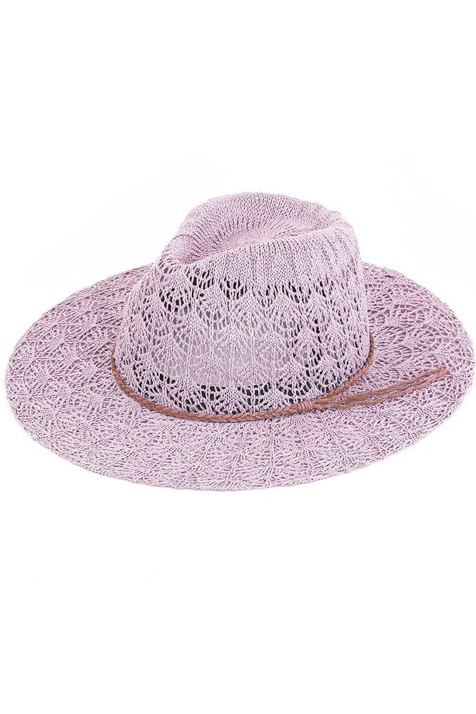 C.C Horseshoe Lace Knitting Panama Hat