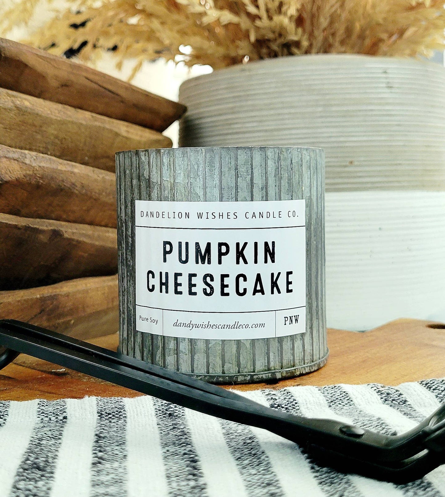 Rustic Galvanized Tin Candle in Kraft Paper Tube & Lid