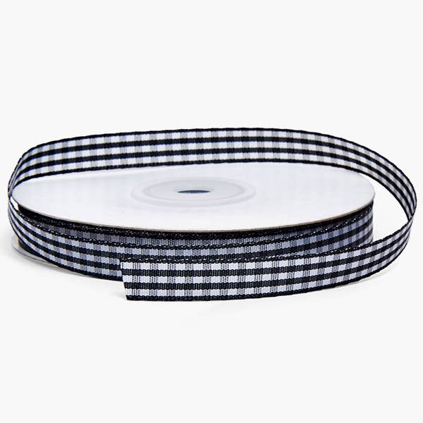Gingham Print Fabric Ribbon