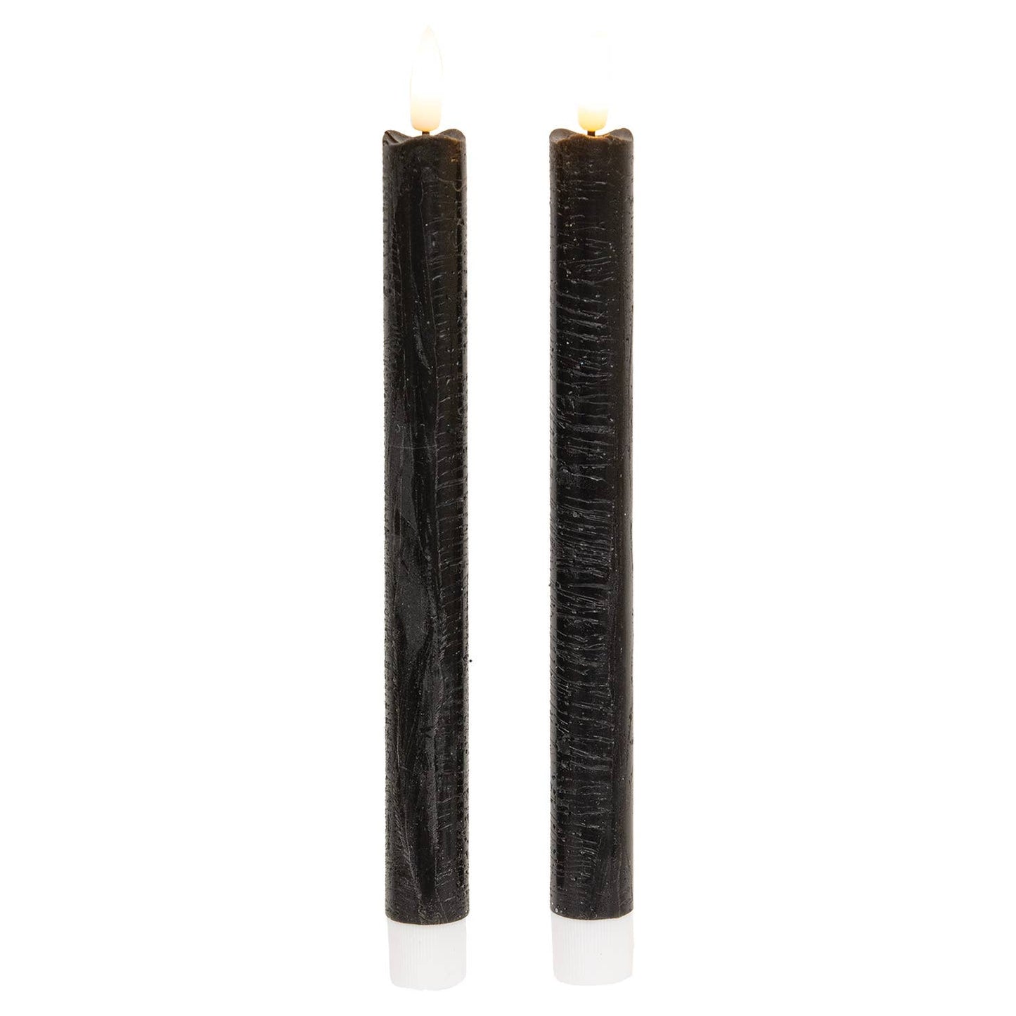 2/Set - Black Wax Timer Tapers - 10"H