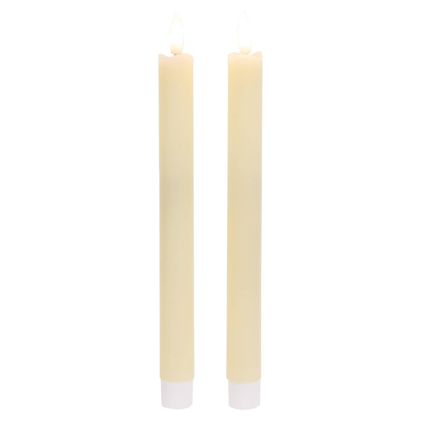 2/Set - Ivory Wax Timer Tapers - 10"H