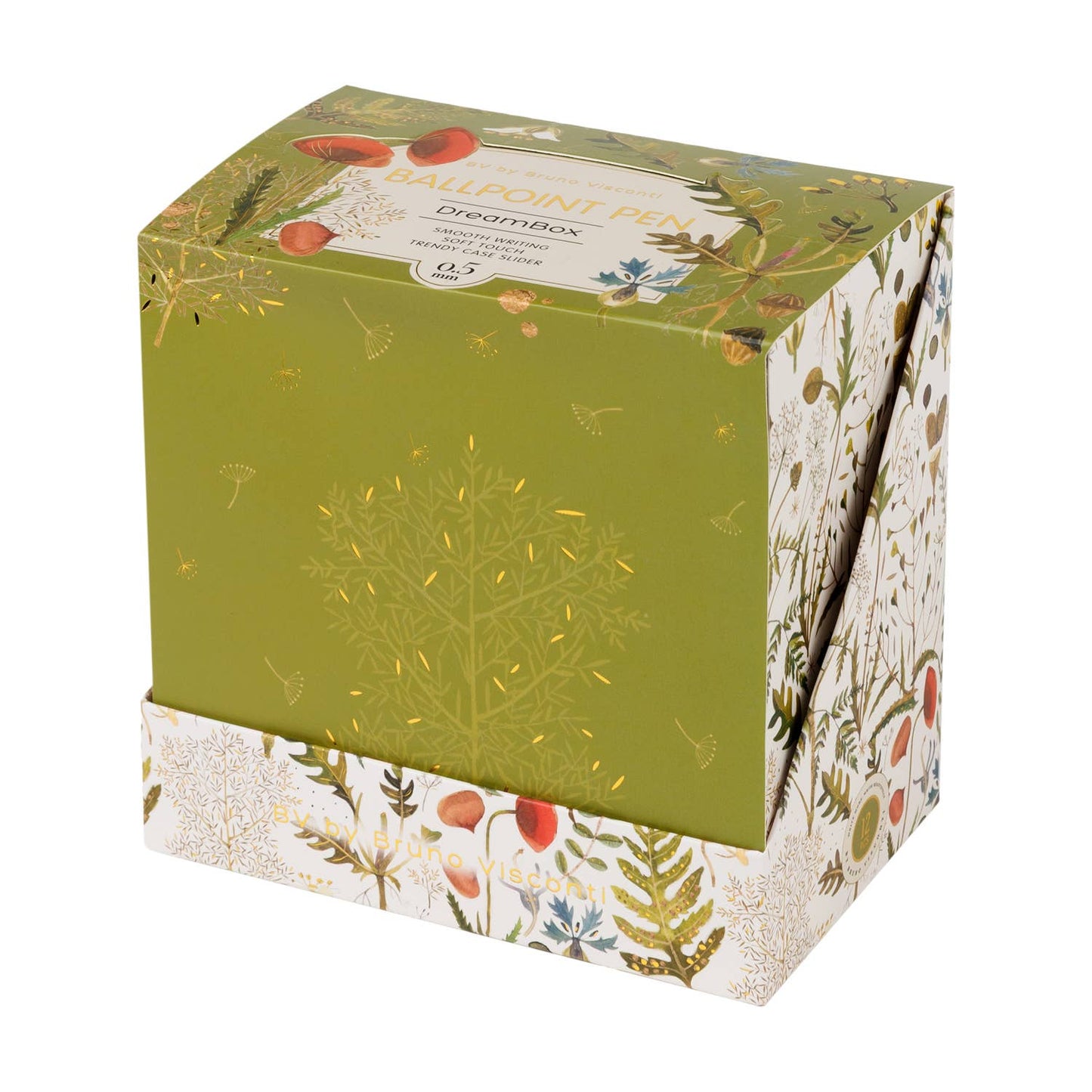 DreamBox Ballpoint Click Pen in a Gift Box -Greens & Flowers
