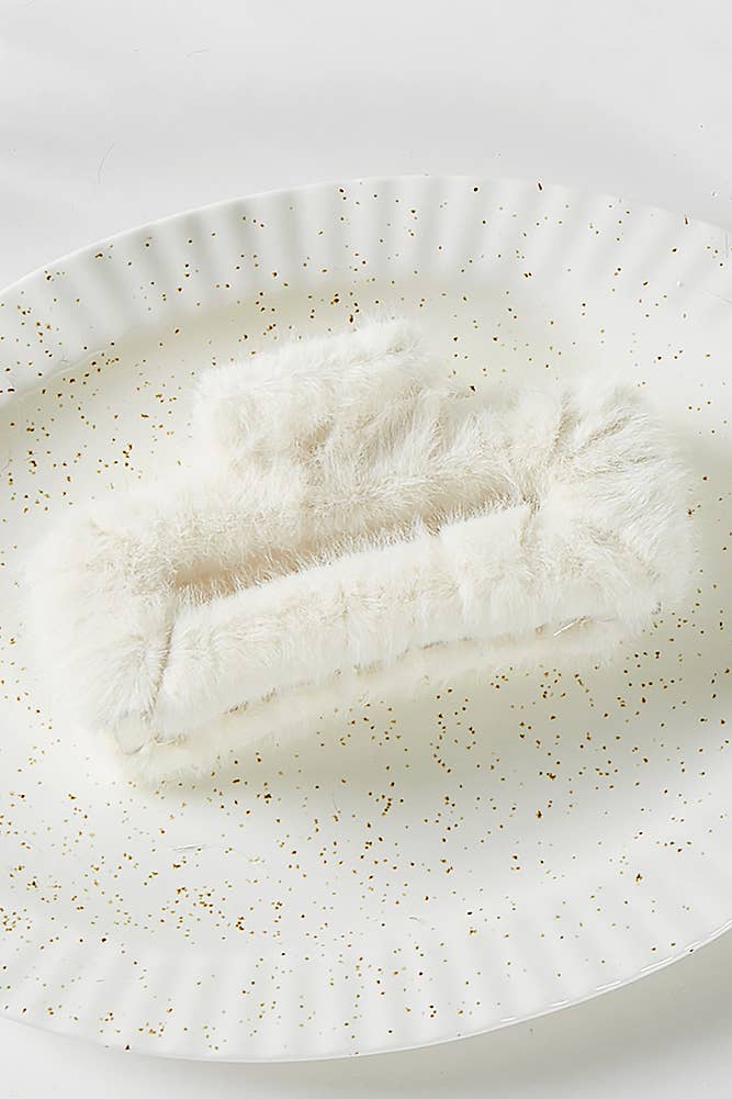 Solid Color Furry Rectangular Hair Claw