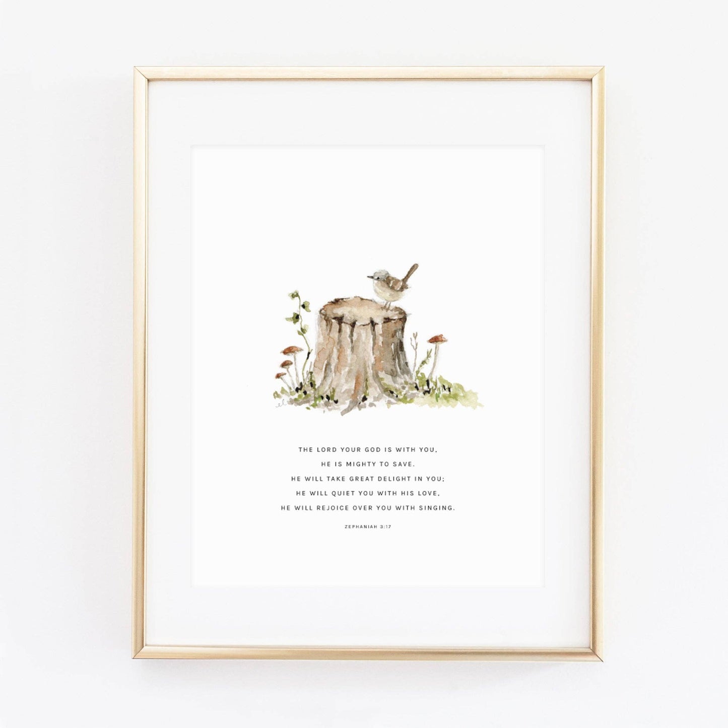 Zephaniah 3:17 tree stump scripture print