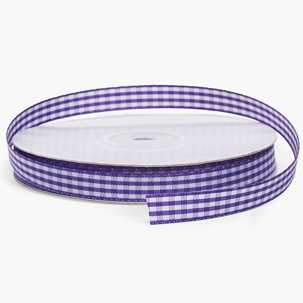 Gingham Print Fabric Ribbon
