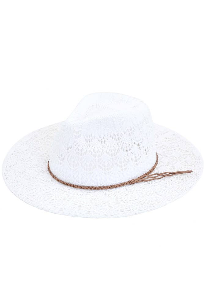 C.C Horseshoe Lace Knitting Panama Hat