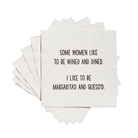 Some women like to be wined and dined Cocktail Napkins