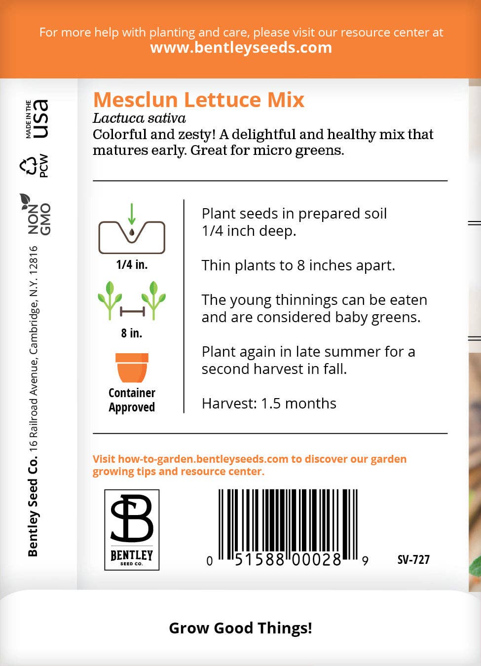 Lettuce, Mesclun Mix Seed Packets