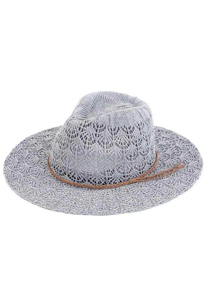 C.C Horseshoe Lace Knitting Panama Hat