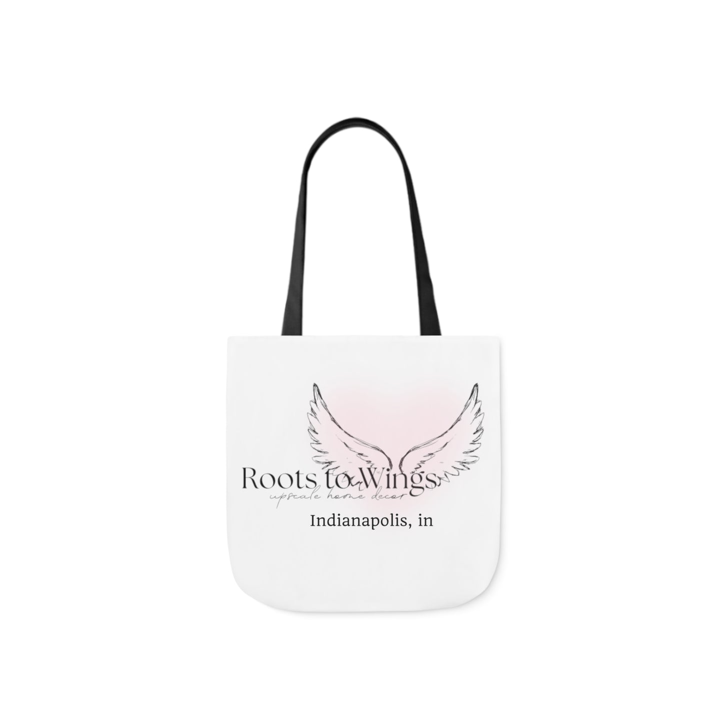 Roots to Wings Signature Logo Canvas Tote Bag, Black Strap