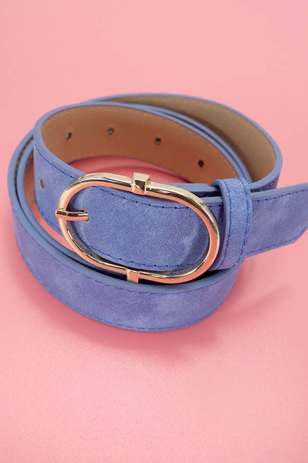 CLASSIC CHIC OVAL BUCKLE SUEDE BELT | 40BT634