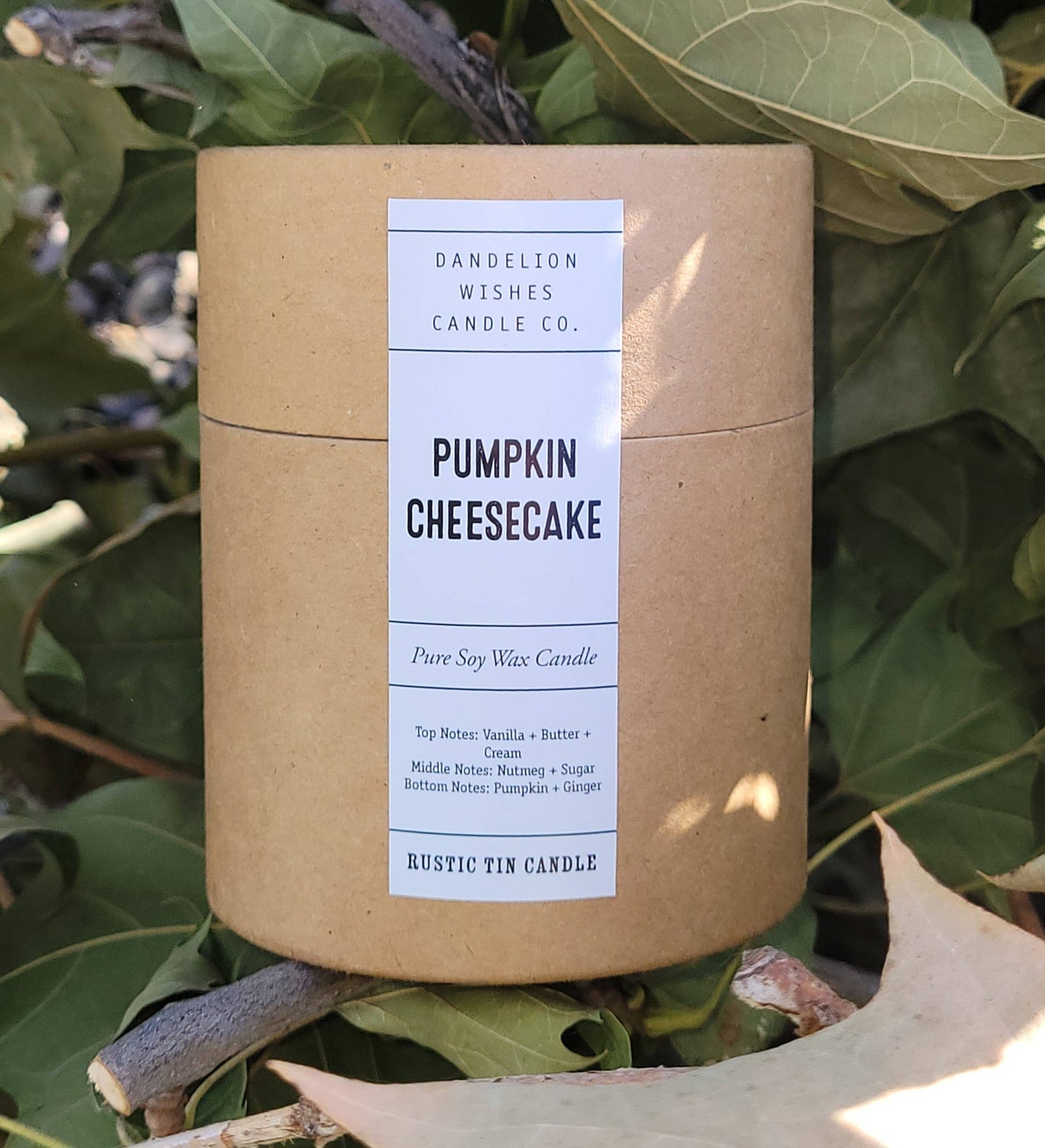 Rustic Galvanized Tin Candle in Kraft Paper Tube & Lid