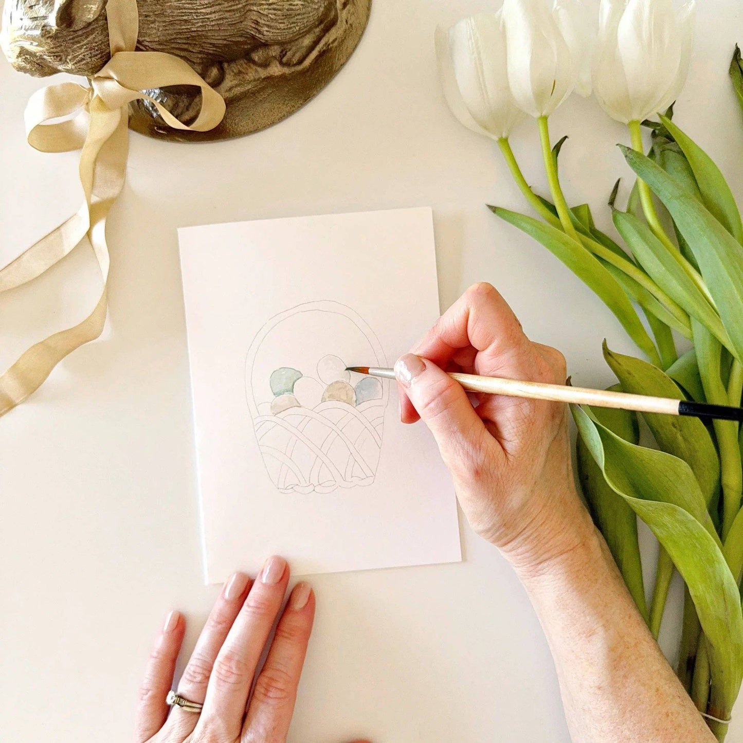 Easter paintable watercolor notecard set