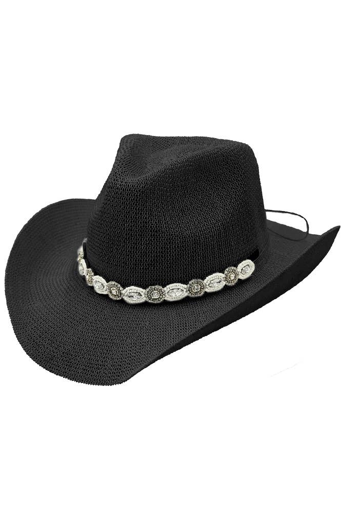 C.C Rhinestone Jewel Charm Trim Cowboy Hat