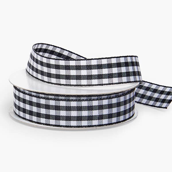 Gingham Print Fabric Ribbon