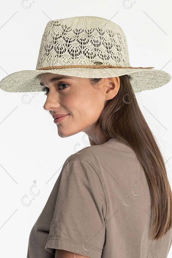 C.C Horseshoe Lace Knitting Panama Hat