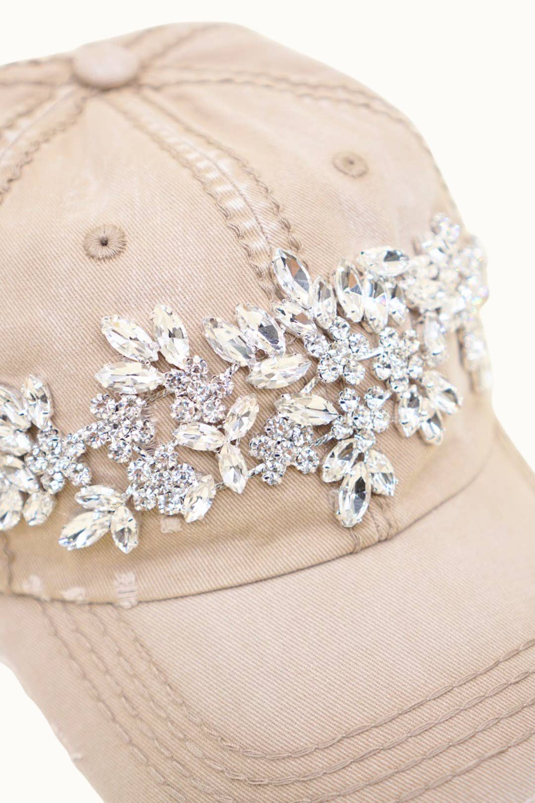 Sunflower Bejeweled Glitz Dad Cap, Adjustable