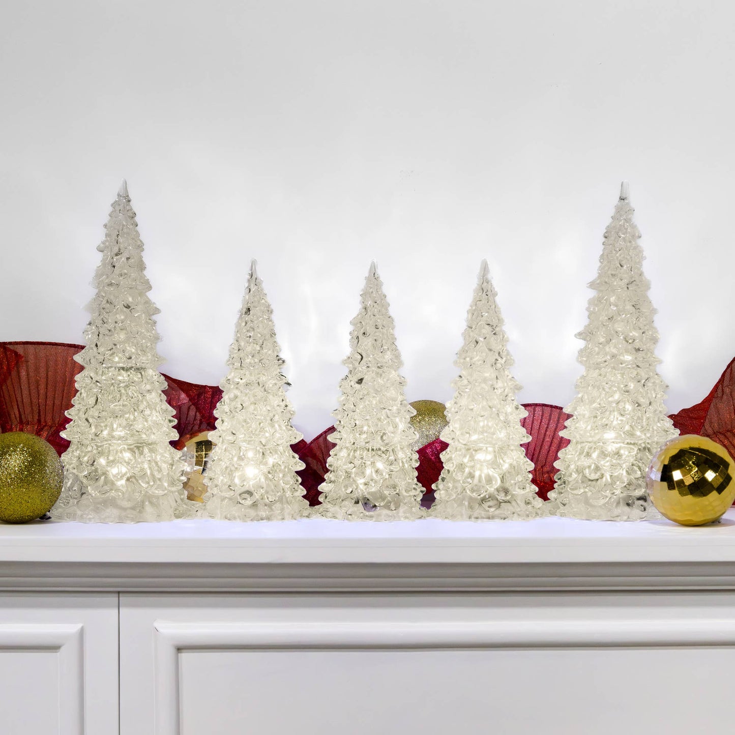Battery Operated Crystal Trees - Set of 5