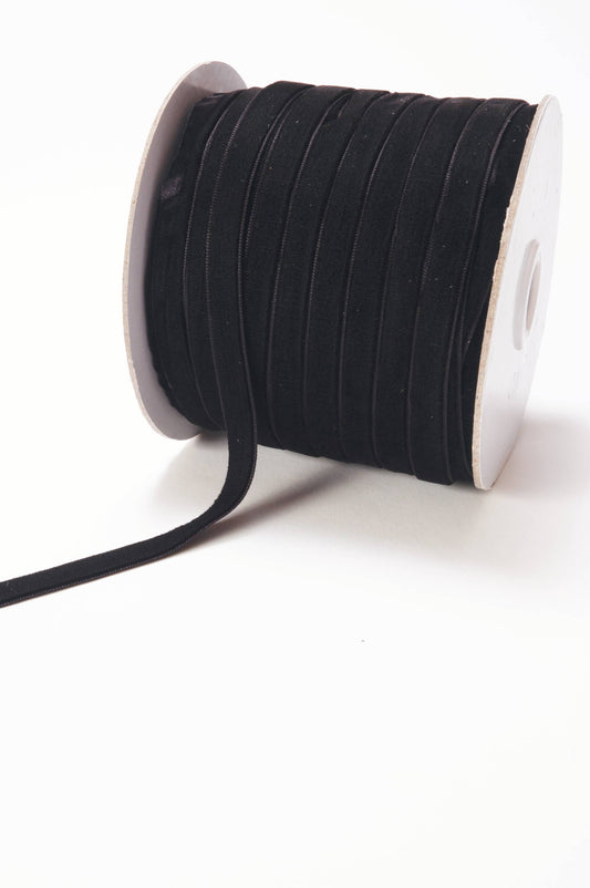 3/8" Black Classic Woven Velvet Ribbon