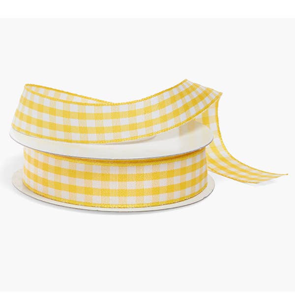 Gingham Print Fabric Ribbon