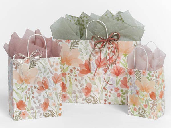 Garden Delight Floral Paper Retail Gift Bags
