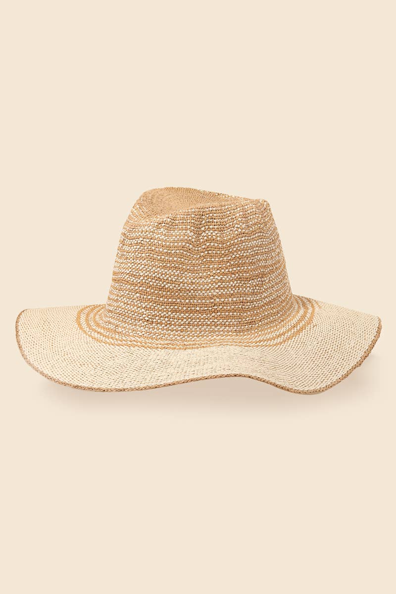 Straw Knit Stripe Sun Hat