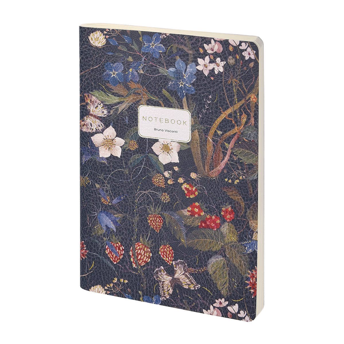 Vegan Leather A5 Notebook - Forest Flowers