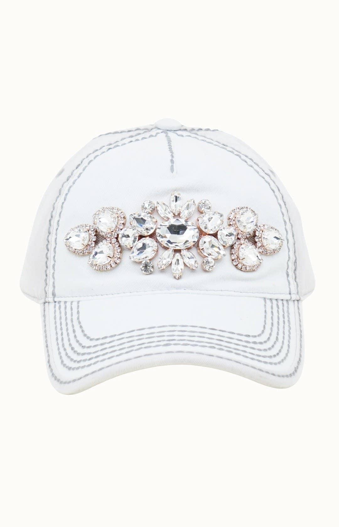 Bejeweled Bling Glitz Two-Toned Cap, Adjustable