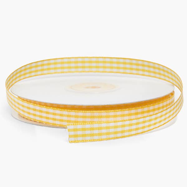 Gingham Print Fabric Ribbon