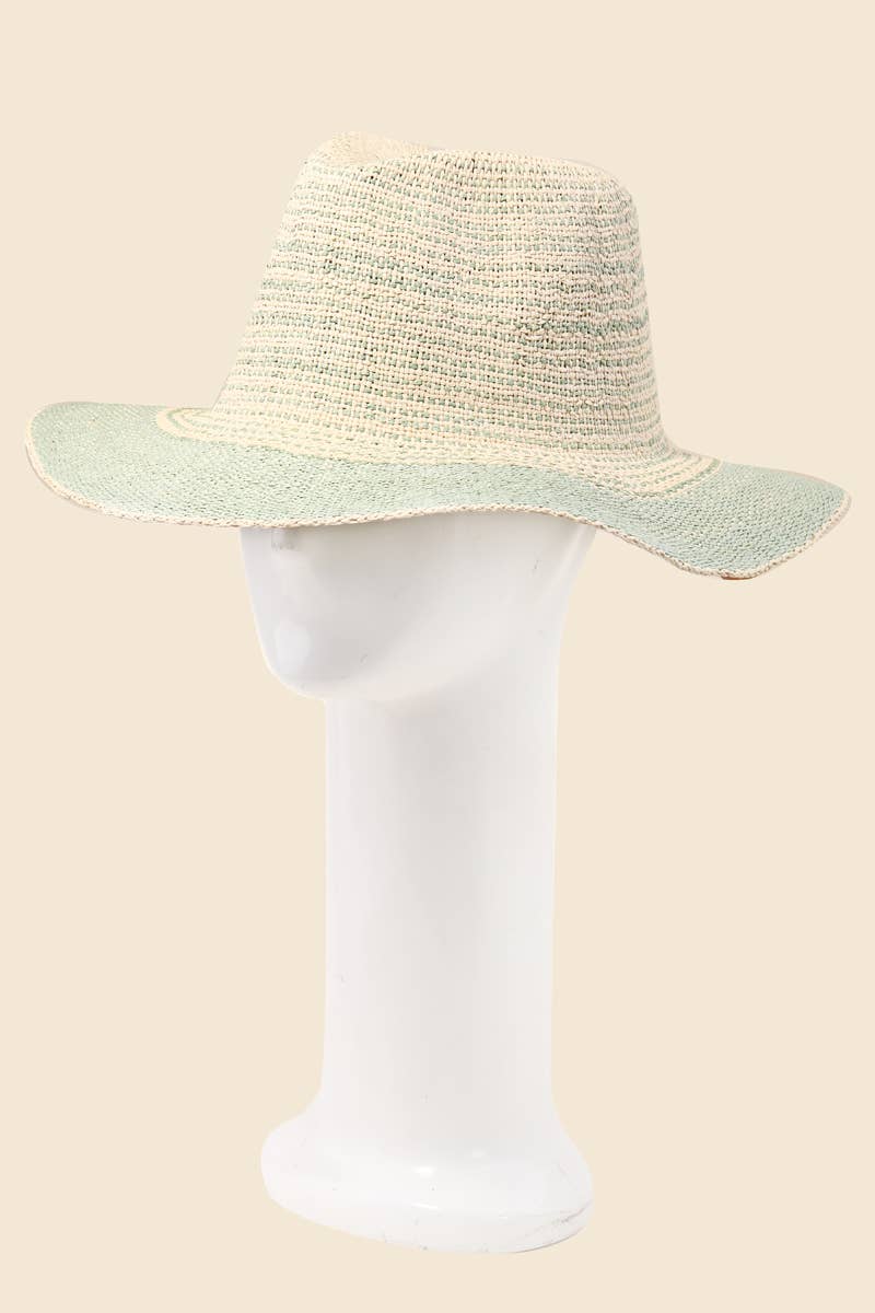 Straw Knit Stripe Sun Hat