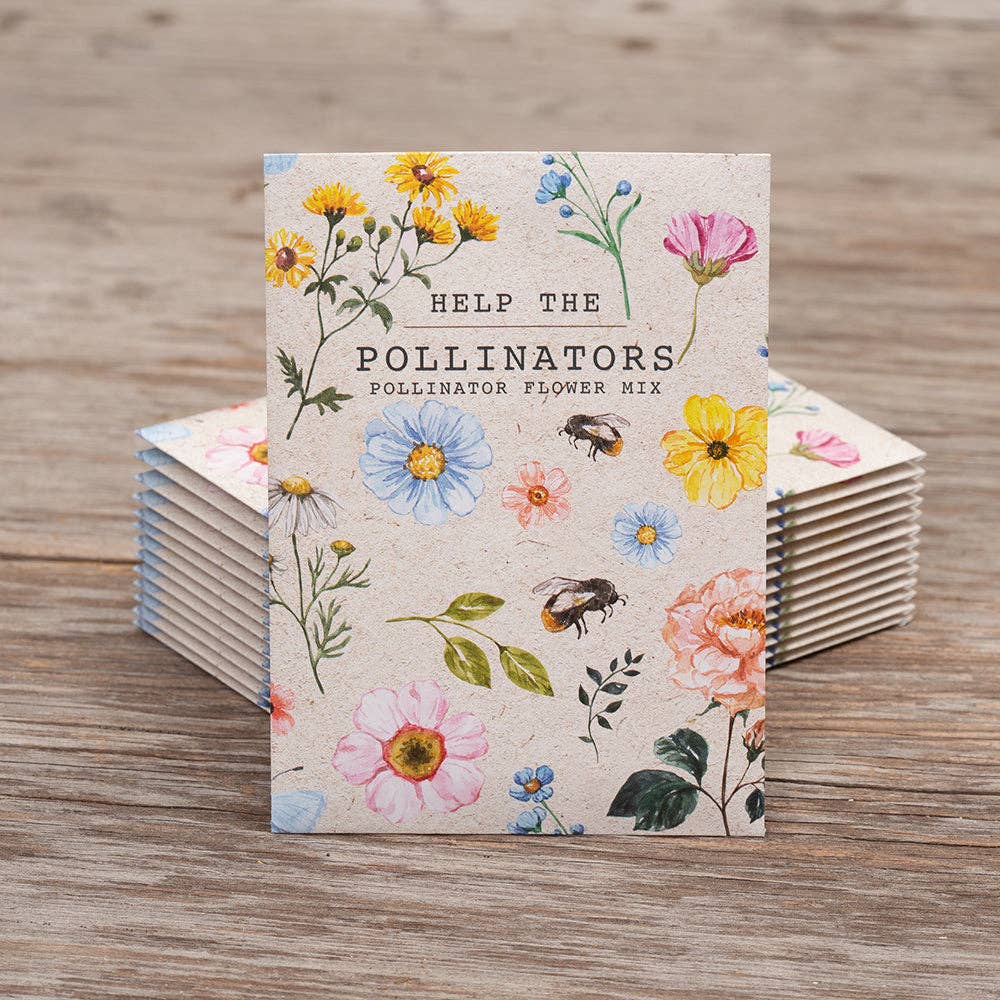Help Pollinators Kraft Bee - Pollinator Wildflower Seed Packets