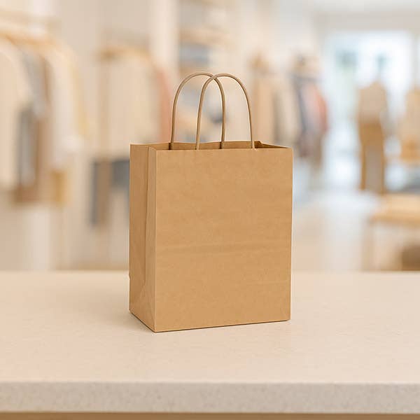 Brown Kraft Paper Retail Shopping Bags