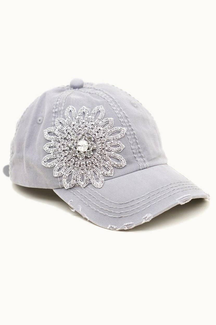 Sunflower Bejeweled Glitz Cap, Adjustable