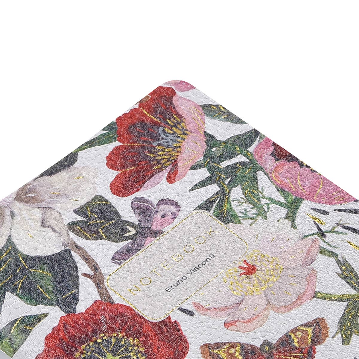 Vegan Leather A5 Notebook - Peonies
