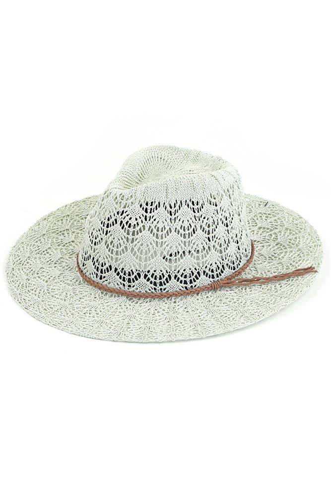 C.C Horseshoe Lace Knitting Panama Hat