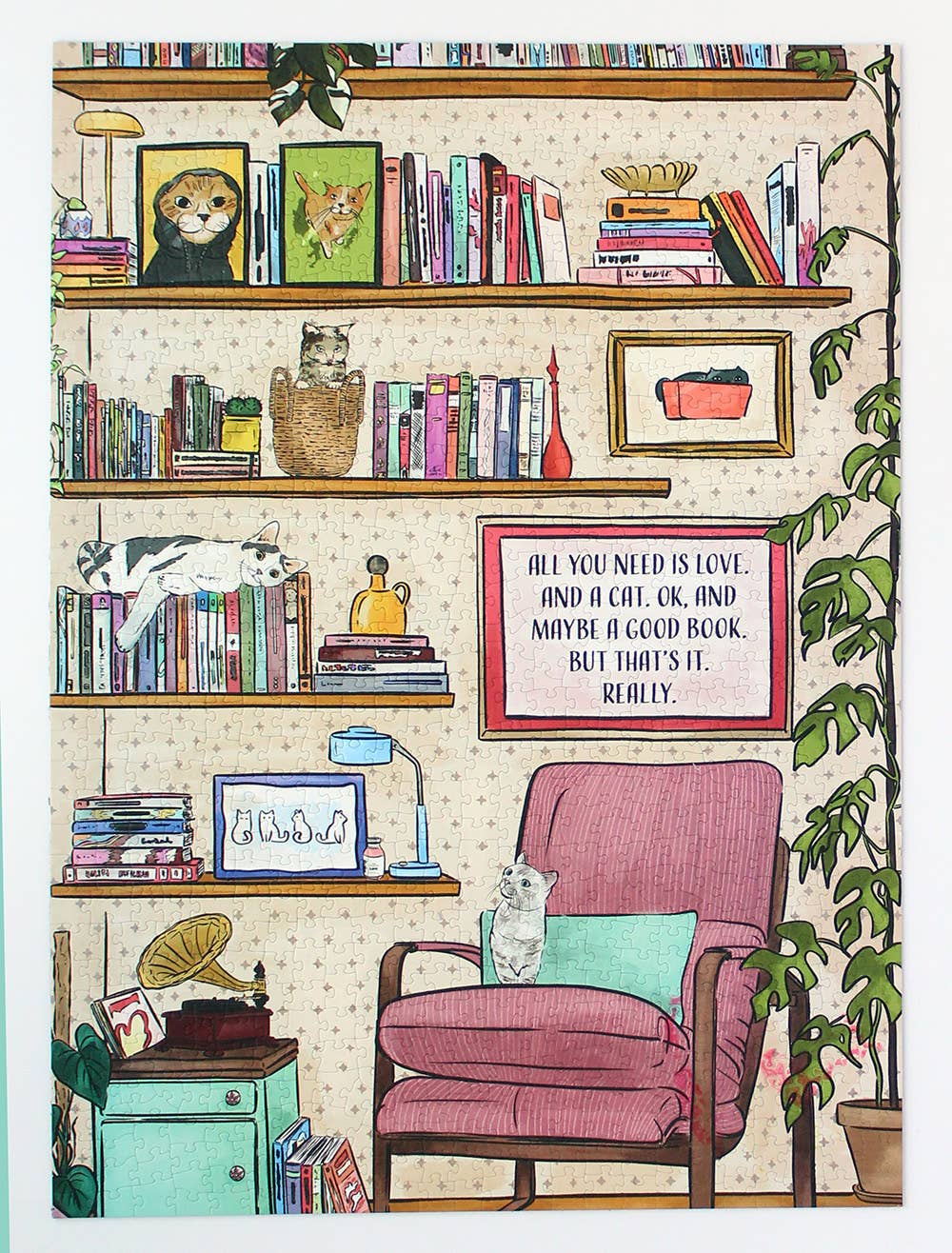 All you need is Love. And a cat. And a book | adult puzzles