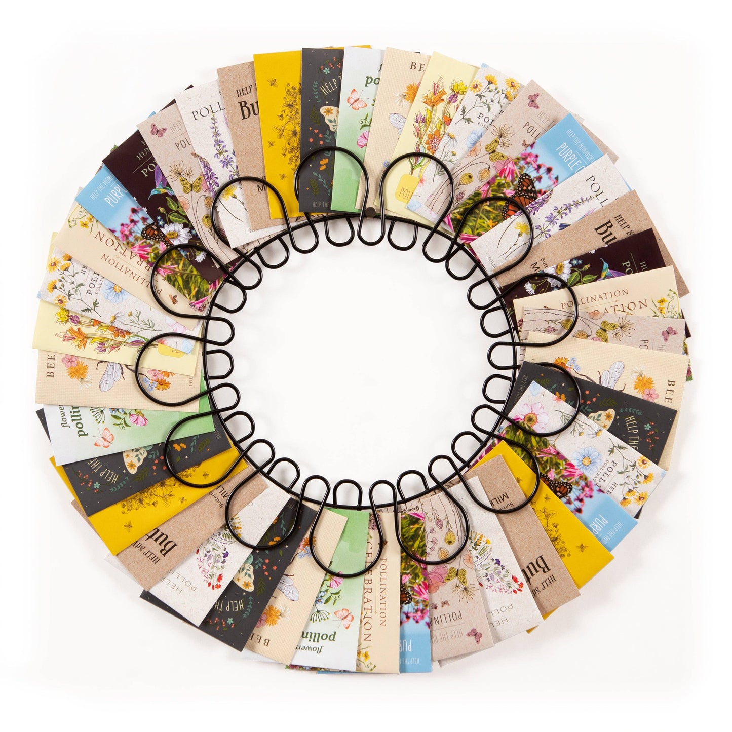 40 Piece Pollinator Flower Card Seed Packet Wreath