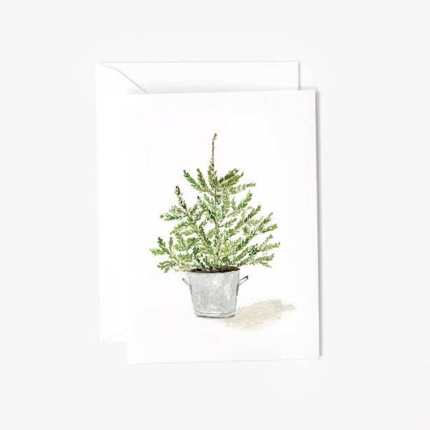 Potted tree mini notecard
