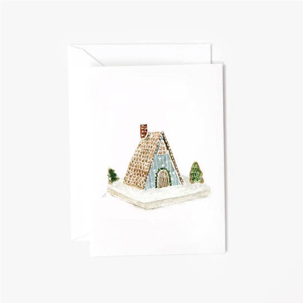 Gingerbread chalet mini notecard