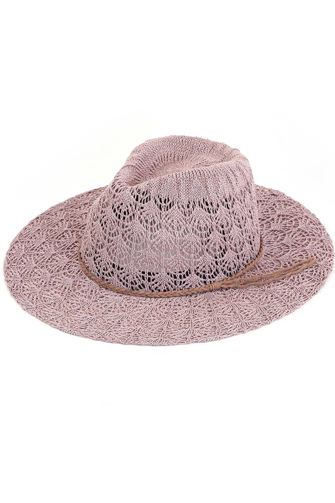 C.C Horseshoe Lace Knitting Panama Hat