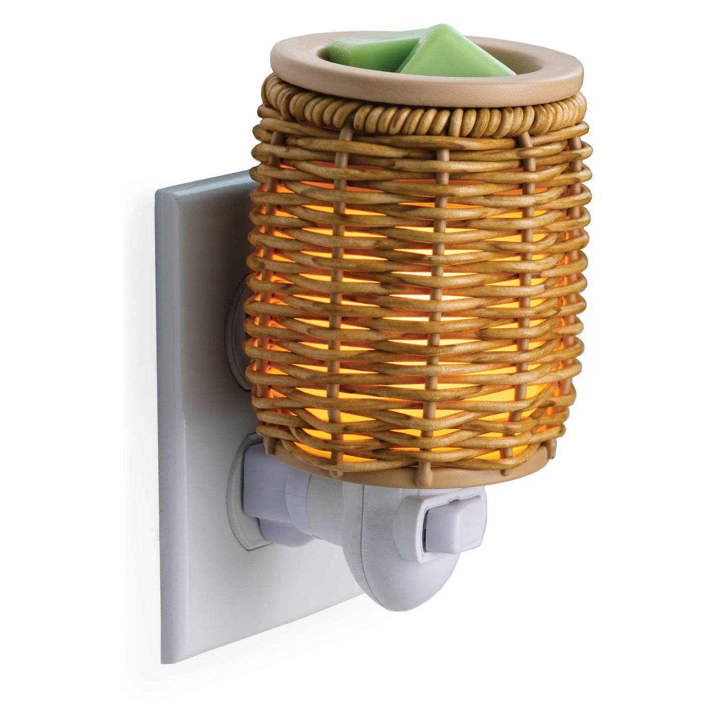 Pluggable Fragrance Warmer-Premium Wicker Lantern