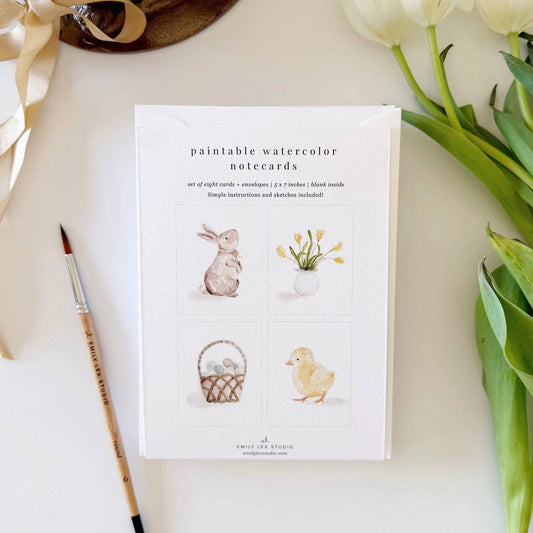Easter paintable watercolor notecard set