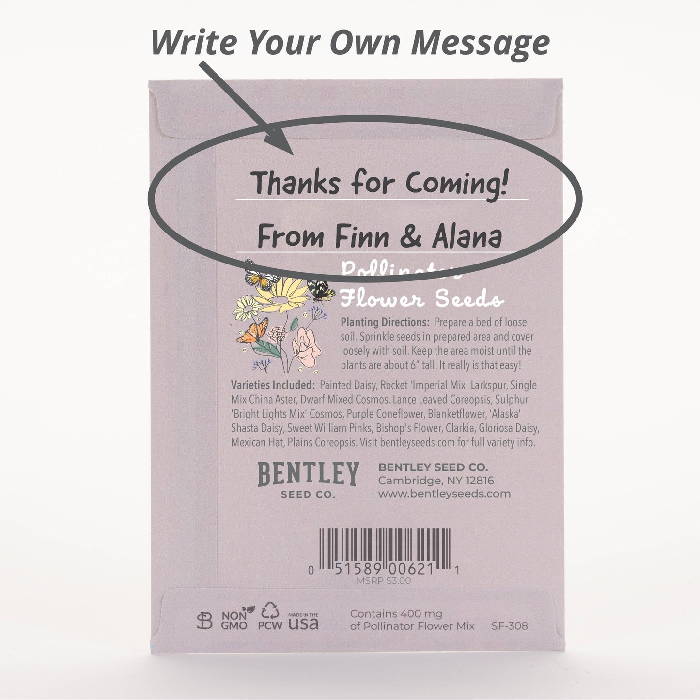 Thank You Butterfly - Pollinator Flower Mix Seed Packets
