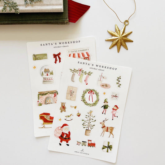 Santa's workshop sticker sheets