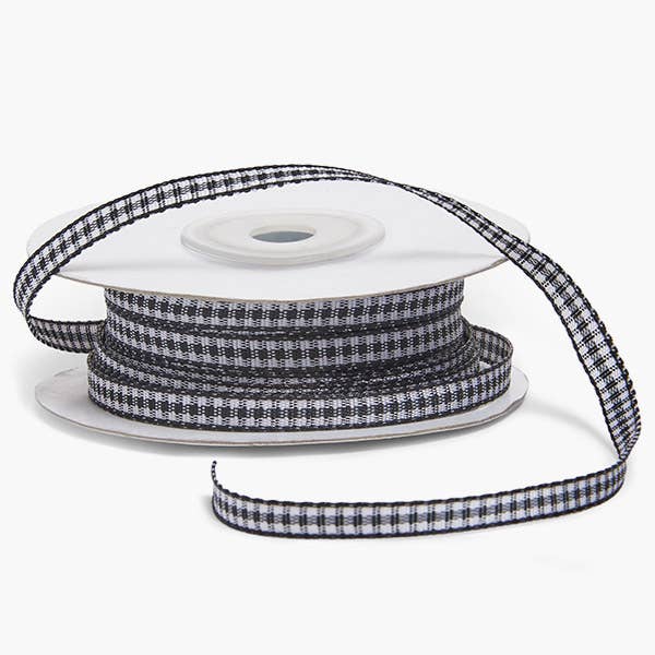 Gingham Print Fabric Ribbon
