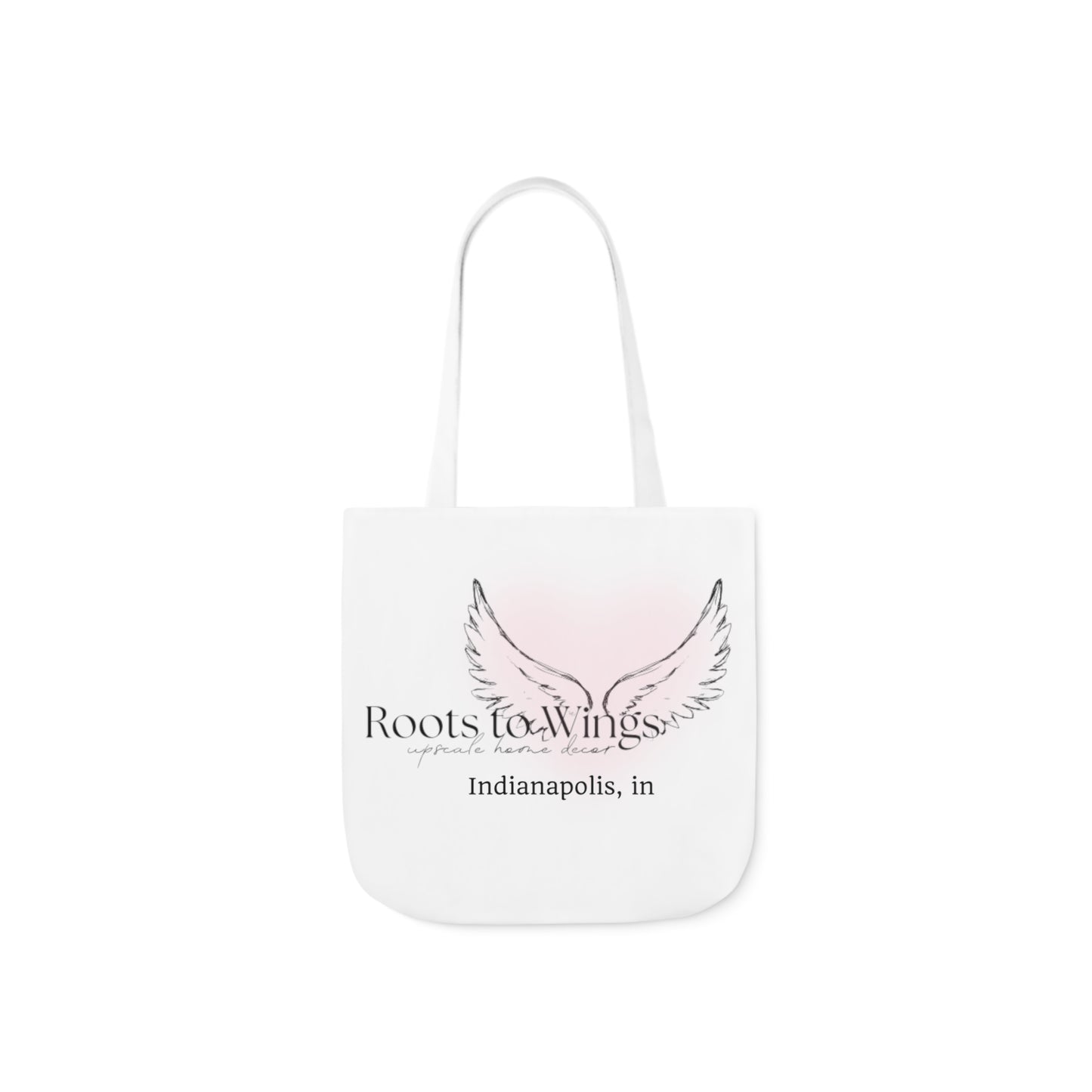 Roots to Wings Signature Logo Canvas Tote Bag, Black Strap