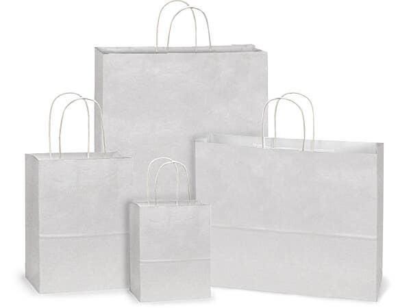 White Kraft Paper Shopping Bags